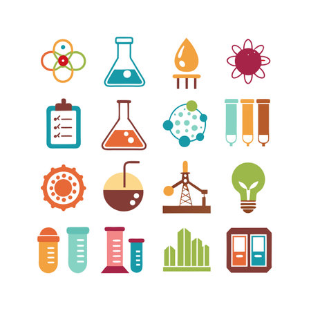 Science and Research Icon Set Collection Vector for UI Documents Websites and Mobile Applicationsのイラスト素材