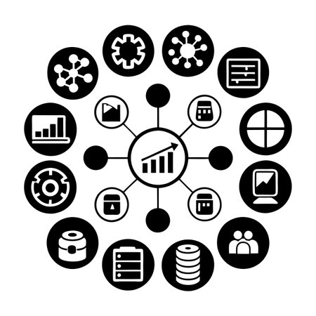 Data and Analytics Icon Set Collection Vector for UI Documents Websites and Mobile Applicationsのイラスト素材