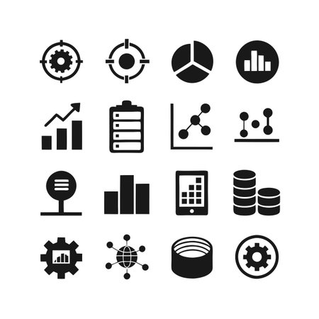 Data and Analytics Icon Set Collection Vector for UI Documents Websites and Mobile Applicationsのイラスト素材