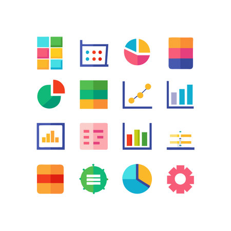 Data and Analytics Icon Set Collection Vector for UI Documents Websites and Mobile Applicationsのイラスト素材