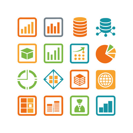 Data and Analytics Icon Set Collection Vector for UI Documents Websites and Mobile Applicationsのイラスト素材