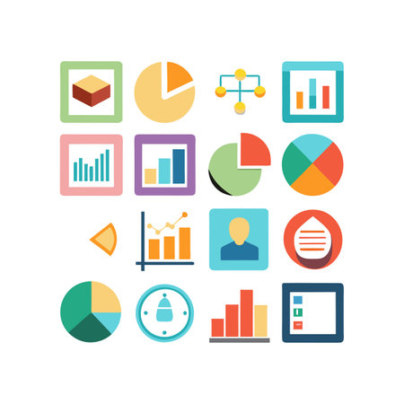 Data and Analytics Icon Set Collection Vector for UI Documents Websites and Mobile Applicationsのイラスト素材
