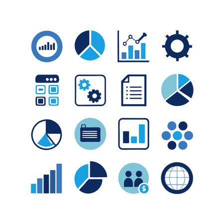 Data and Analytics Icon Set Collection Vector for UI Documents Websites and Mobile Applicationsのイラスト素材