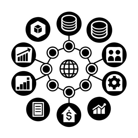 Data and Analytics Icon Set Collection Vector for UI Documents Websites and Mobile Applicationsのイラスト素材