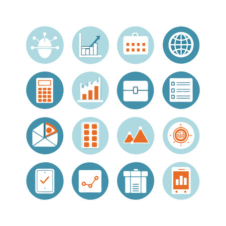 Data and Analytics Icon Set Collection Vector for UI Documents Websites and Mobile Applicationsのイラスト素材