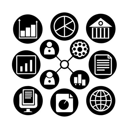 Data and Analytics Icon Set Collection Vector for UI Documents Websites and Mobile Applicationsのイラスト素材