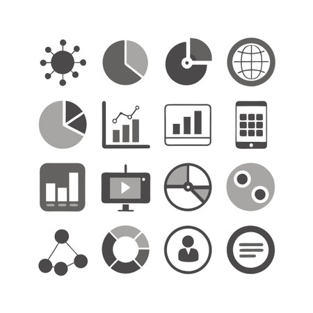 Data and Analytics Icon Set Collection Vector for UI Documents Websites and Mobile Applicationsのイラスト素材