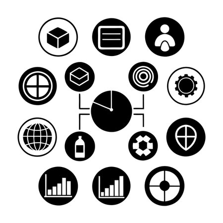 Data and Analytics Icon Set Collection Vector for UI Documents Websites and Mobile Applicationsのイラスト素材