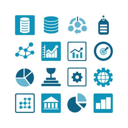 Data and Analytics Icon Set Collection Vector for UI Documents Websites and Mobile Applicationsのイラスト素材