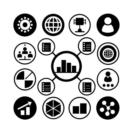 Data and Analytics Icon Set Collection Vector for UI Documents Websites and Mobile Applicationsのイラスト素材