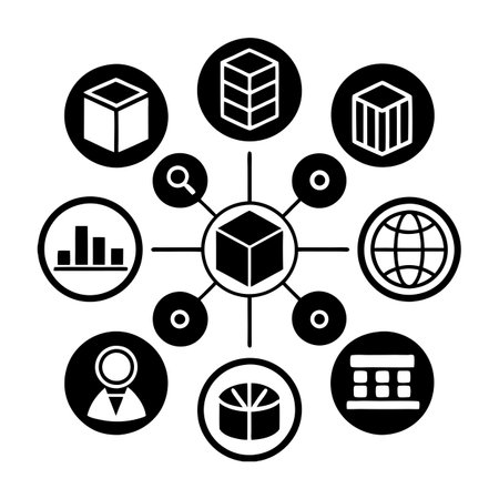 Data and Analytics Icon Set Collection Vector for UI Documents Websites and Mobile Applicationsのイラスト素材