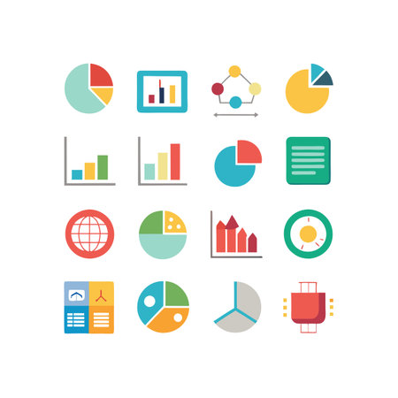 Data and Analytics Icon Set Collection Vector for UI Documents Websites and Mobile Applicationsのイラスト素材