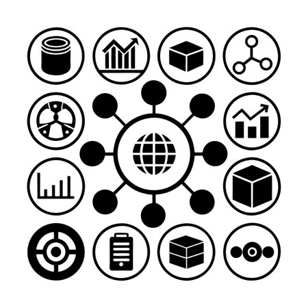 Data and Analytics Icon Set Collection Vector for UI Documents Websites and Mobile Applicationsのイラスト素材