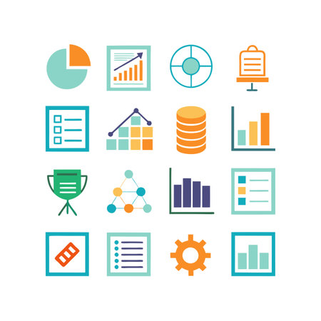 Data and Analytics Icon Set Collection Vector for UI Documents Websites and Mobile Applicationsのイラスト素材
