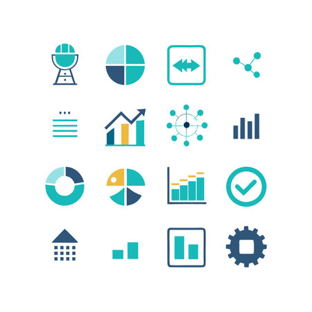 Data and Analytics Icon Set Collection Vector for UI Documents Websites and Mobile Applicationsのイラスト素材