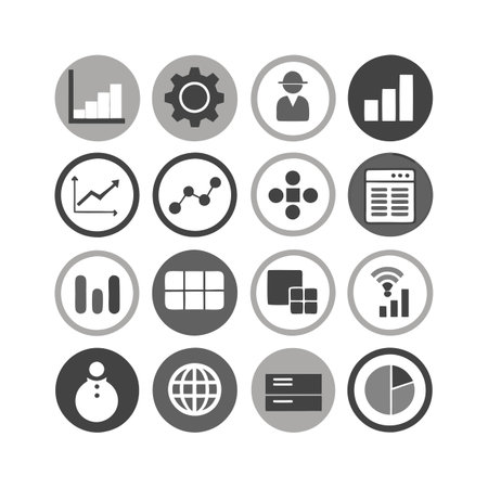 Data and Analytics Icon Set Collection Vector for UI Documents Websites and Mobile Applicationsのイラスト素材