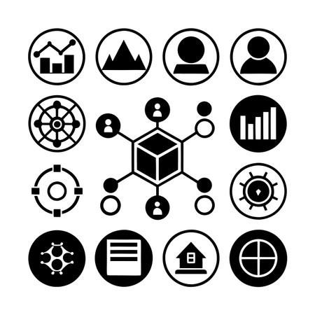 Data and Analytics Icon Set Collection Vector for UI Documents Websites and Mobile Applicationsのイラスト素材