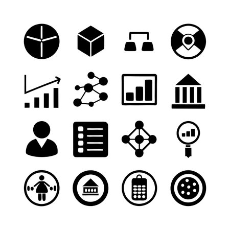 Data and Analytics Icon Set Collection Vector for UI Documents Websites and Mobile Applicationsのイラスト素材