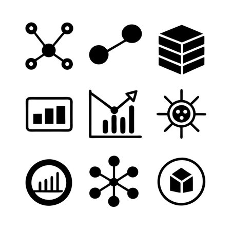 Data and Analytics Icon Set Collection Vector for UI Documents Websites and Mobile Applicationsのイラスト素材