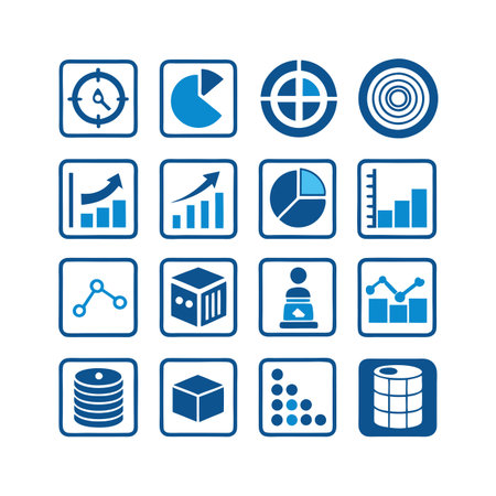 Data and Analytics Icon Set Collection Vector for UI Documents Websites and Mobile Applicationsのイラスト素材