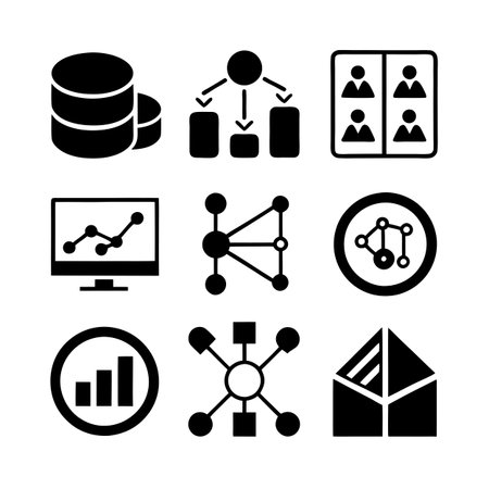 Data and Analytics Icon Set Collection Vector for UI Documents Websites and Mobile Applicationsのイラスト素材