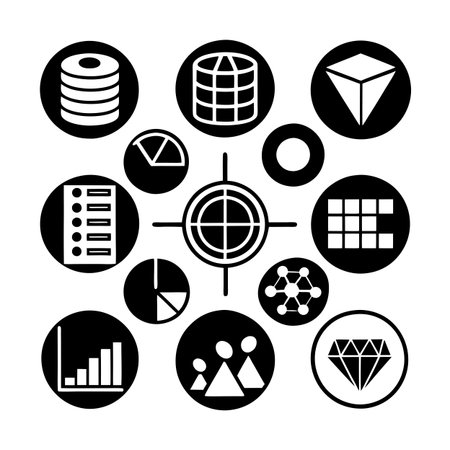 Data and Analytics Icon Set Collection Vector for UI Documents Websites and Mobile Applicationsのイラスト素材