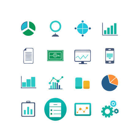 Data and Analytics Icon Set Collection Vector for UI Documents Websites and Mobile Applicationsのイラスト素材