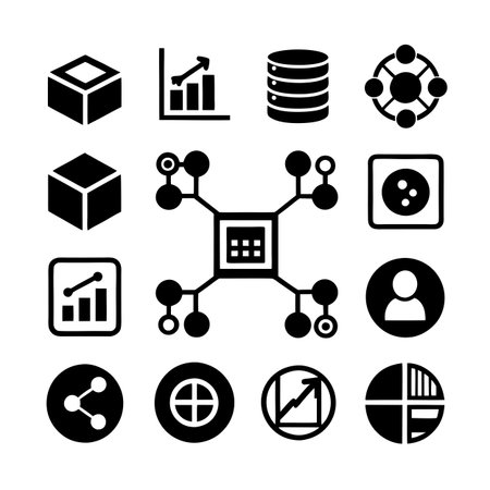 Data and Analytics Icon Set Collection Vector for UI Documents Websites and Mobile Applicationsのイラスト素材