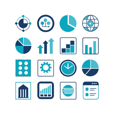 Data and Analytics Icon Set Collection Vector for UI Documents Websites and Mobile Applicationsのイラスト素材