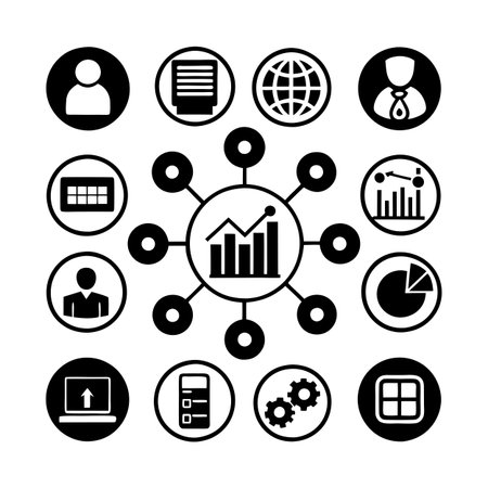 Data and Analytics Icon Set Collection Vector for UI Documents Websites and Mobile Applicationsのイラスト素材