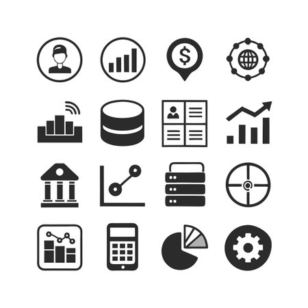 Data and Analytics Icon Set Collection Vector for UI Documents Websites and Mobile Applicationsのイラスト素材