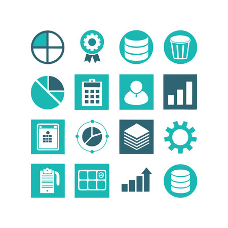 Data and Analytics Icon Set Collection Vector for UI Documents Websites and Mobile Applicationsのイラスト素材