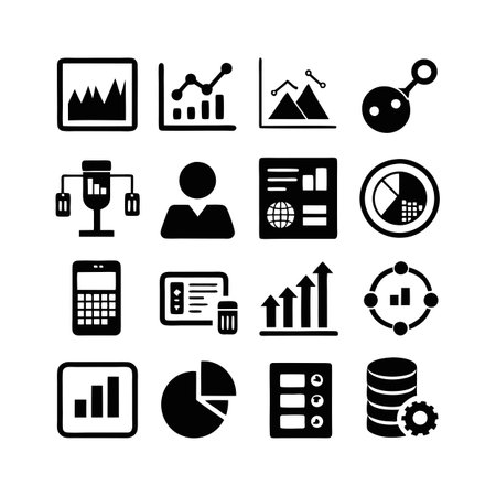 Data and Analytics Icon Set Collection Vector for UI Documents Websites and Mobile Applicationsのイラスト素材