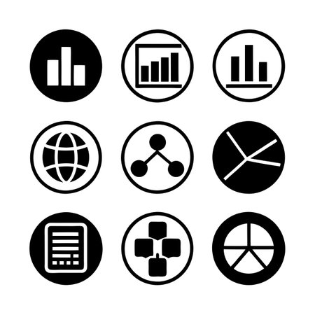Data and Analytics Icon Set Collection Vector for UI Documents Websites and Mobile Applicationsのイラスト素材