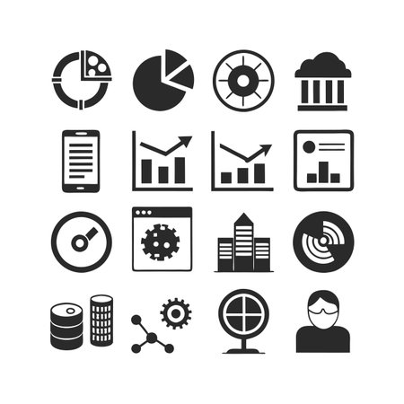 Data and Analytics Icon Set Collection Vector for UI Documents Websites and Mobile Applicationsのイラスト素材