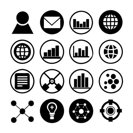 Data and Analytics Icon Set Collection Vector for UI Documents Websites and Mobile Applicationsのイラスト素材