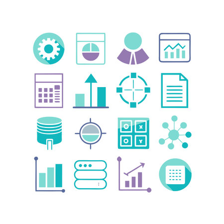 Data and Analytics Icon Set Collection Vector for UI Documents Websites and Mobile Applicationsのイラスト素材