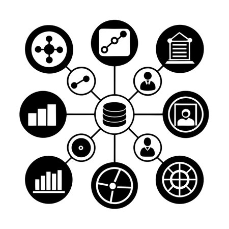 Data and Analytics Icon Set Collection Vector for UI Documents Websites and Mobile Applicationsのイラスト素材