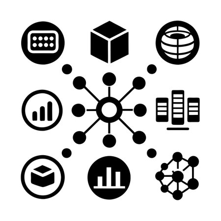 Data and Analytics Icon Set Collection Vector for UI Documents Websites and Mobile Applicationsのイラスト素材