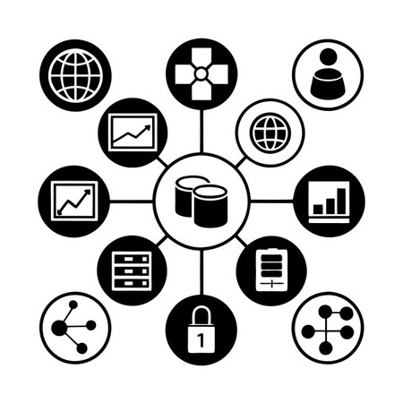 Data and Analytics Icon Set Collection Vector for UI Documents Websites and Mobile Applicationsのイラスト素材