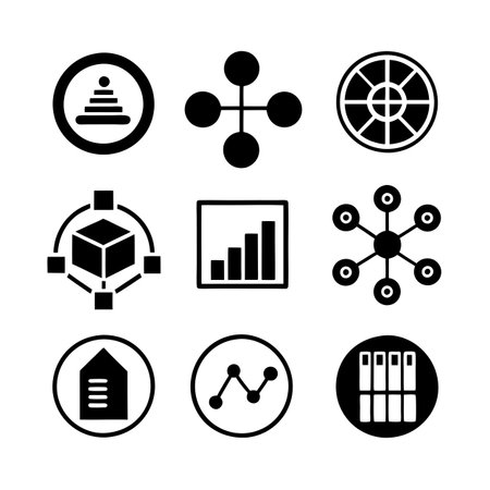 Data and Analytics Icon Set Collection Vector for UI Documents Websites and Mobile Applicationsのイラスト素材