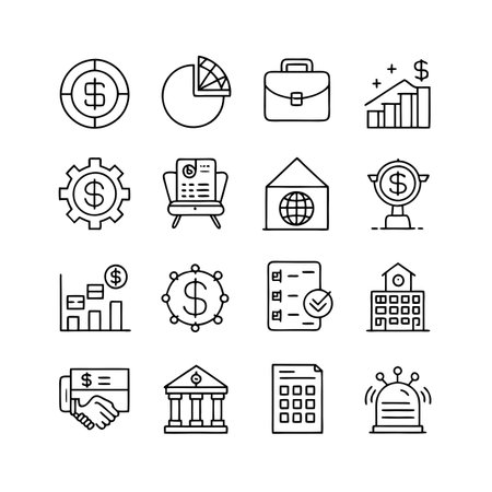 Finance and Banking Icon Set Collection Vector for UI Documents Websites and Mobile Applicationsのイラスト素材