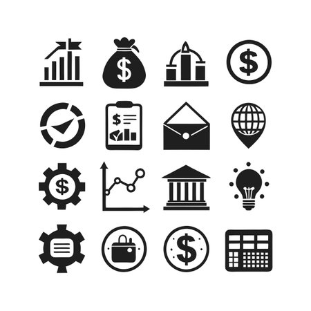 Finance and Banking Icon Set Collection Vector for UI Documents Websites and Mobile Applicationsのイラスト素材