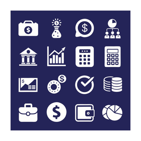 Finance and Banking Icon Set Collection Vector for UI Documents Websites and Mobile Applicationsのイラスト素材