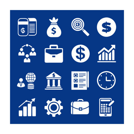 Finance and Banking Icon Set Collection Vector for UI Documents Websites and Mobile Applicationsのイラスト素材