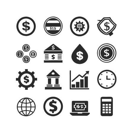 Finance and Banking Icon Set Collection Vector for UI Documents Websites and Mobile Applicationsのイラスト素材
