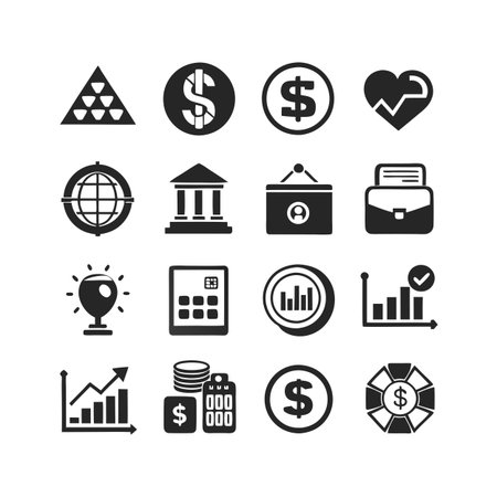 Finance and Banking Icon Set Collection Vector for UI Documents Websites and Mobile Applicationsのイラスト素材