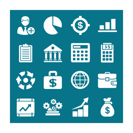 Finance and Banking Icon Set Collection Vector for UI Documents Websites and Mobile Applicationsのイラスト素材