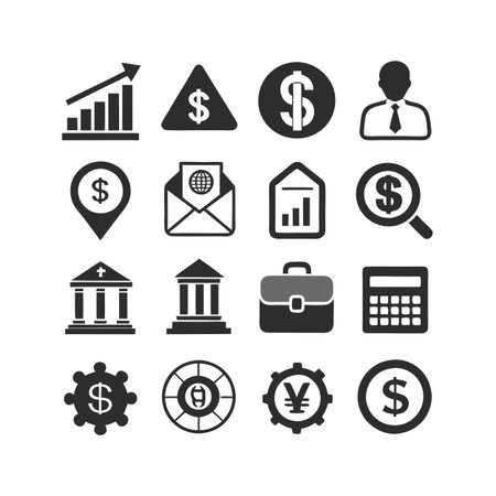 Finance and Banking Icon Set Collection Vector for UI Documents Websites and Mobile Applicationsのイラスト素材