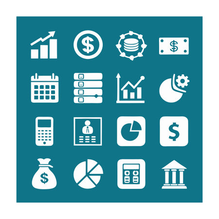 Finance and Banking Icon Set Collection Vector for UI Documents Websites and Mobile Applicationsのイラスト素材